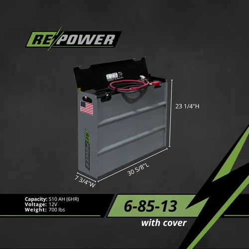 Repower Reconditioned 6-85-13 Forklift Battery 12V 30.6"L x 7.75"W x 23.25"H