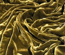 GOLDEN CHARTREUSE Hand Dyed Silk Velvet Fabric