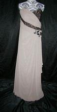 Ambiance 10 Latte Brown  Black Lace Formal Dress Ballgown Mother of Bride NWT