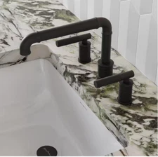 Swiss Madison Avallon 8" Widespread Bathroom Faucet 2-Handle Matte Black