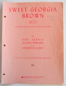 Sweet Georgia Brown Chord Chart