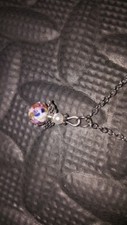 Kids Necklace Silver Chain Flower Ball Pendant