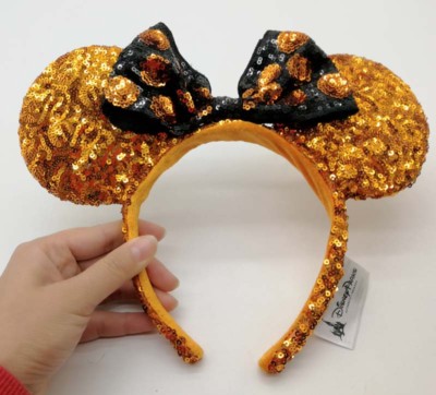 HONG KONG Disney Parks Gold Minnie Mouse Bow Sequins Ear 