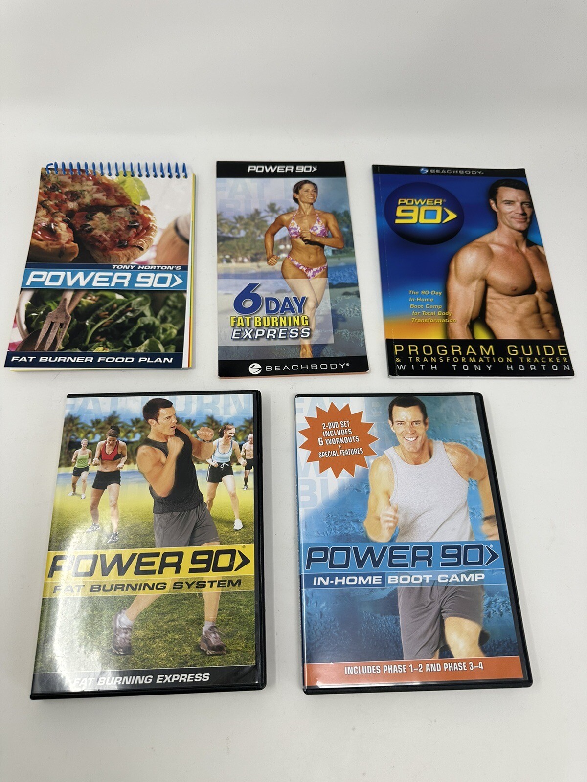 2x Tony Horton Power 90 InHome Boot Camp Phase 1,2,3,4 Fat Burning System DVD eBay