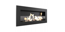 Camino a bioetanolo biocamino da parete DELTA 2 SLIM 900x400mm nero con vetro