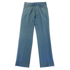 Vtg 70's Double Knit SKY Blue TEXTURED MoD RETRO Pants DISCO PARTY GOLF Trousers