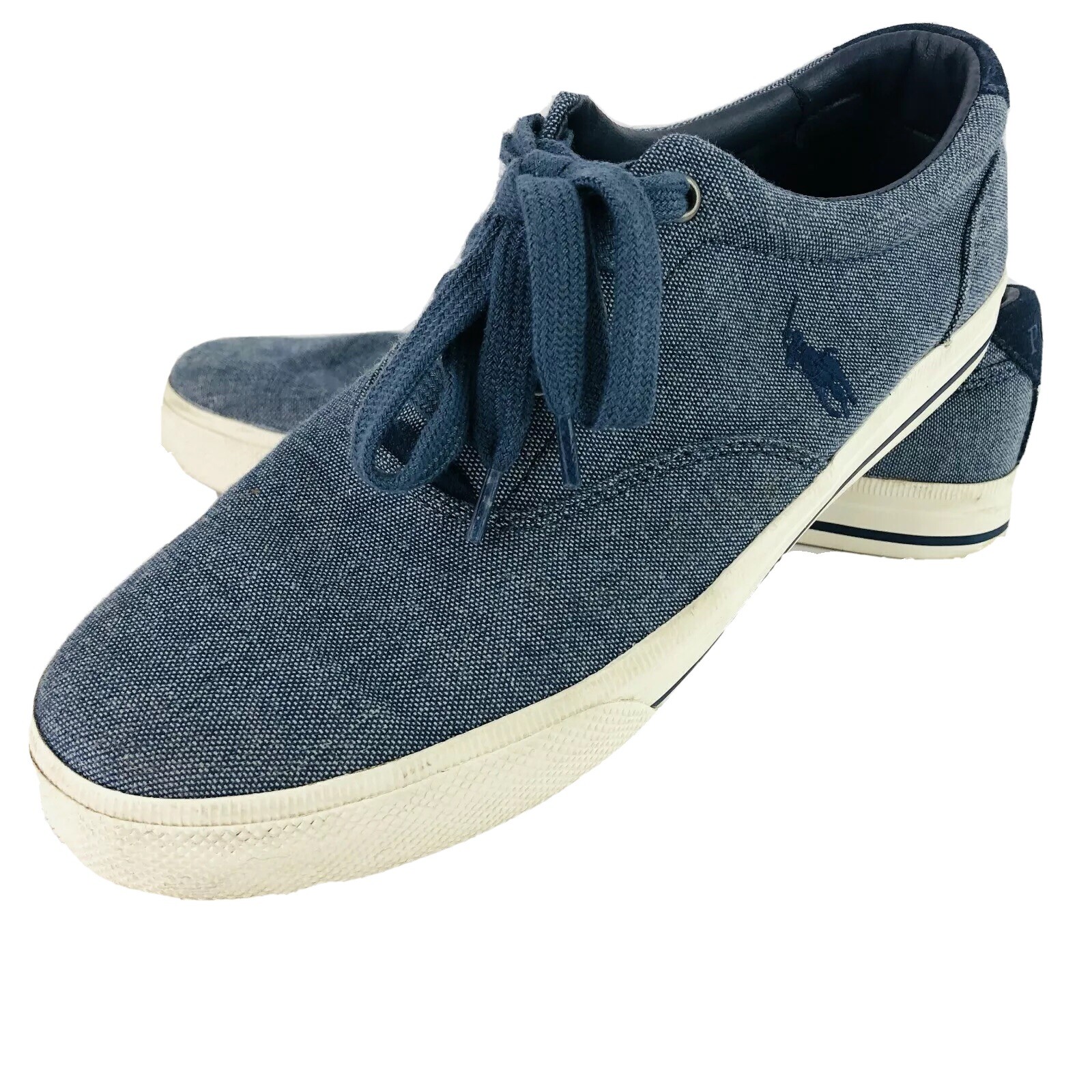 Sneakers Polo Ralph Lauren Vaughn blu denim tela moda 9 5 D pony
