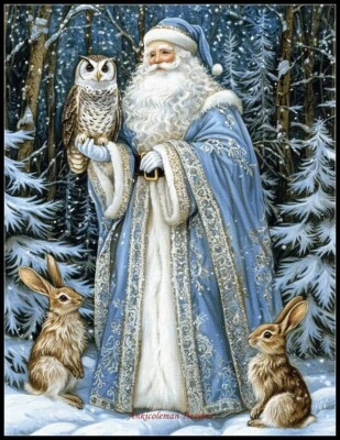 ANKICOLEMAN DESIGNS Arctic Santa Claus 14 - DIY Chart Counted Cross Stitch Patterns Needlework DMC