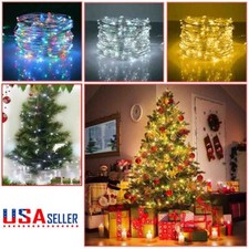 33FT 100 LED Solar Rope Tube String Strip Lights Outdoor Garden Lamp Waterproof