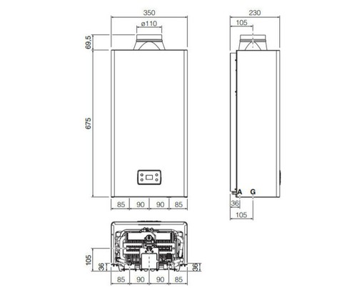 SCALDINO SCALDABAGNO A GAS GPL METANO SYLBER ARTU' BX 11 LT CAMERA APERTA 02659V - Foto 3 di 10