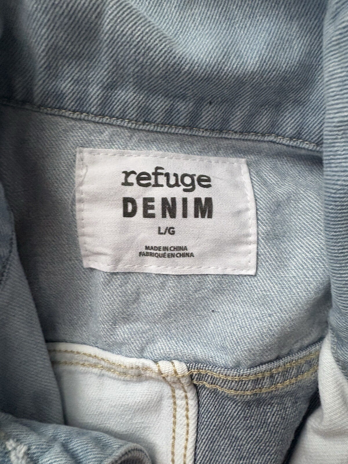 Refuge Denim Patchwork Jacket Size Large - image 2