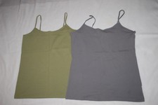 Junior Womens 2 LOT CAMI Tank Top ARMY GREEN ASH GRAY Solid Colors SIZE XXL 19