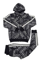 Time Is Money Men'S Casual Graphic Retro Print All Over Tracksuit Slim Fit S-5XL