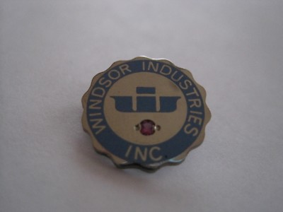 Windsor Industries Sterling and Ruby Pin Advertising Service