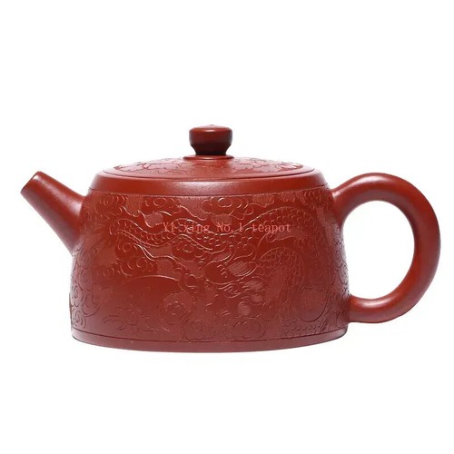 6.8oz Real Yixing Zisha Tea Pot Dahongpao Clay Marked Dragon Carved Jing Lan Pot - Picture 10 of 24