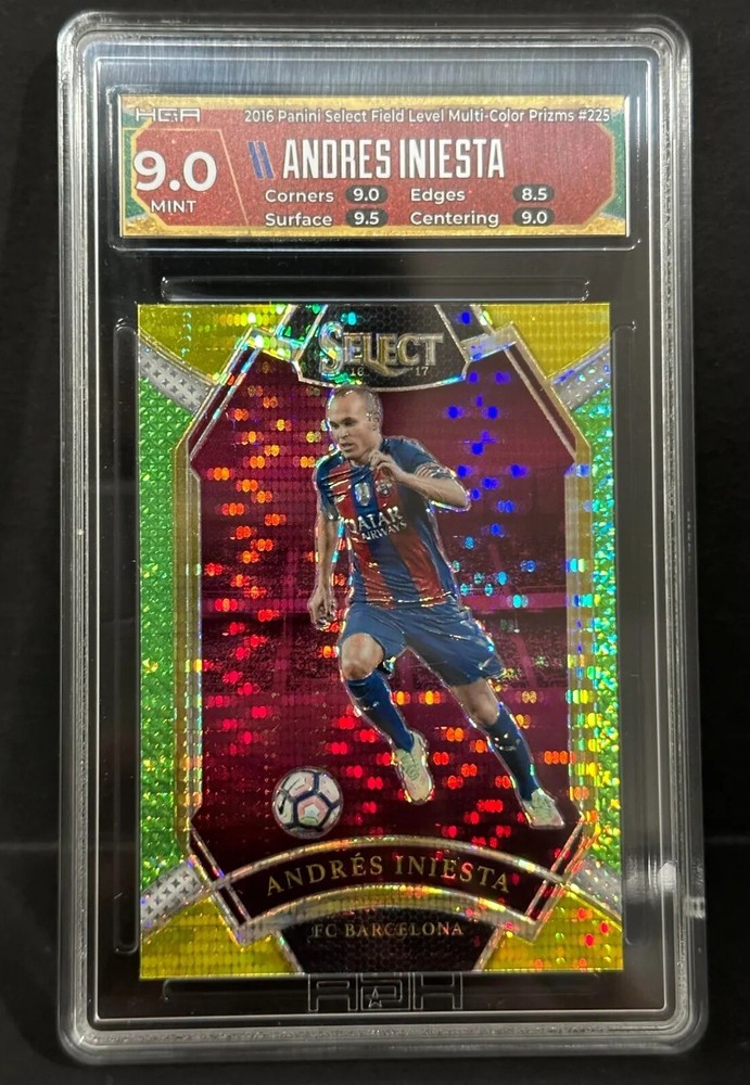 2016 Panini Select Barcelona Legend Andres Iniesta Multi-Color Prizm HGA 9