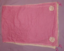 VINTAGE SOFT PINK w/ WHITE OBLONG SCARF 