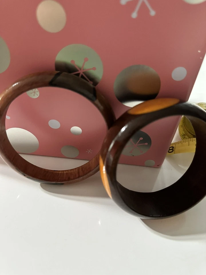 Pulsera brazalete madera dúo. Usado. Hecho a mano. Foto 3 de 4