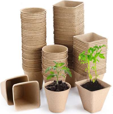 Tenceur 150 Packs Peat Pots for Seedling 3.15 Inch Plant Seed Starters Round and