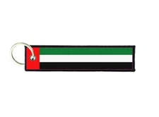 Keychain key ring tags fabric motorcycles car biker flag united arab emirates