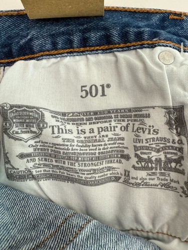 Levi's Women 501 Mid Thigh High Rise Denim Jeans Short Size 25 Blue NWT - Picture 10 of 15