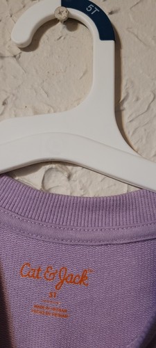 Abito vestito manica lunga viola lilla nuovo Cat & Jack bambina taglia 5T tasche morbido - Foto 4 di 5