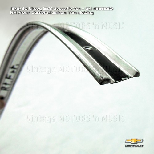 1975-1980 Chevy G10/20/30 Van RIGHT Front Corner Aluminum Trim Molding #358220 - Picture 5 of 11