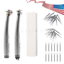 Dental LED High Speed Handpiece 2/4Hole /White Stone/Silicone Polishing Burs FG