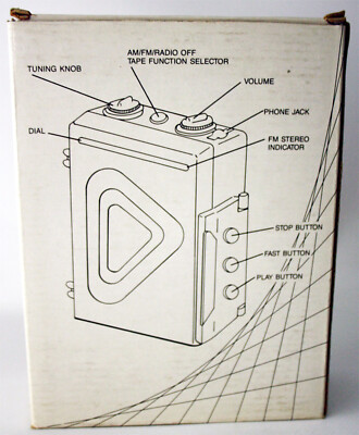 VINTAGE 80'S CROWN WALKMAN AM/FM STEREO RADIO CASSETTE PLAYER SZ