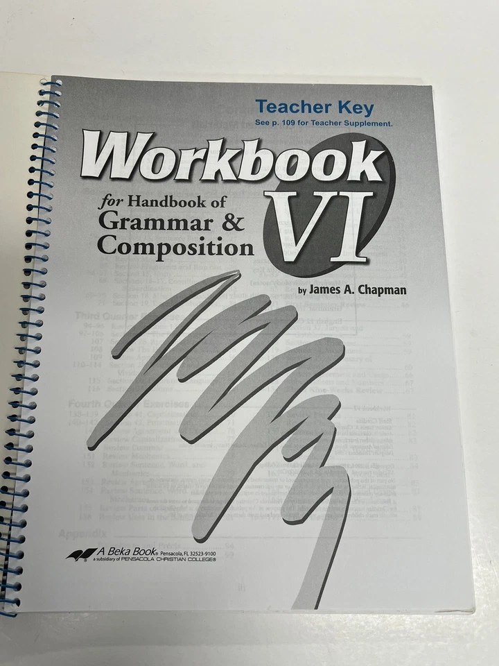 Abeka Workbook for Handbook of Grammar & Composition VI Teacher Key 1st Ed H3 11 - Image 2 of 4
