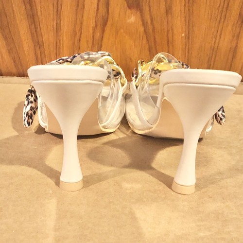 Cape Robbin 5.5 Concur Stiletto High Heel Transparent Square Open Toe With Bow - Picture 9 of 12