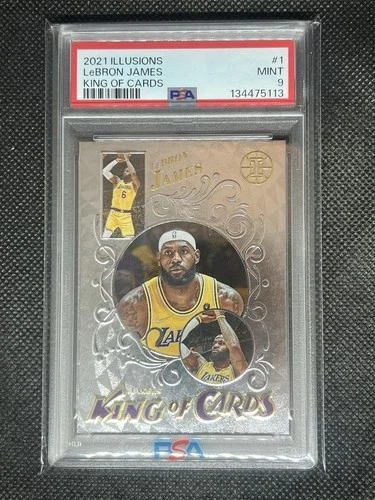 2021 Panini Illusions LEBRON JAMES #1 King Of Cards PSA 9 Mint L.A. Lakers
