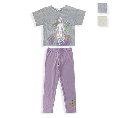Pyjama Disney FROZEN ELSA Manches Courtes Fille Officiel En Coton BIO 5362 - Photo 1/4