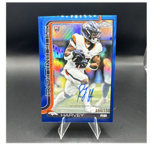 2025 Topps Chrome Football RJ Harvey Broncos Rookie Auto Blue RAR-RH 54/150