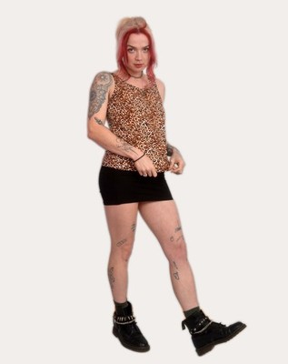 Tanktop Leopardenmuster UK Handmade Punk Gothic Damenbekleidung