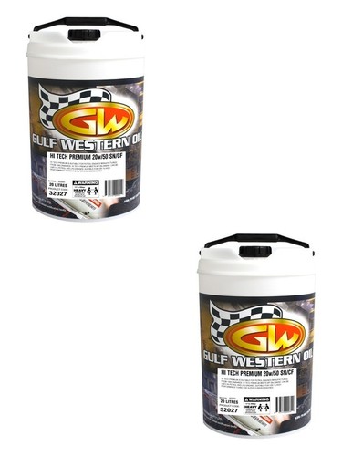 2 x Gulf Western Hi Tech Grade Engine Oil 20W-50 SN/CF 20L - Picture 1 of 12