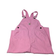 Carhartt Girl's Loose Fit Canvas Bib Overalls Pink Lemonade Size 4T