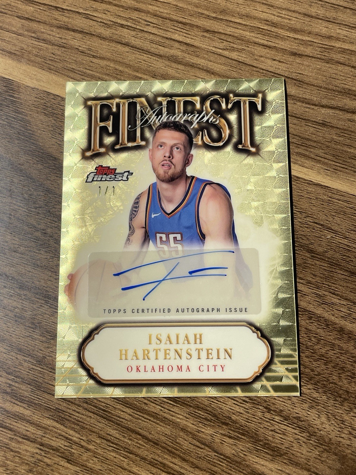 Isaiah Hartenstein 2025 Topps Finest Auto Superfractor 1/1 - OKC Thunder FA-IH