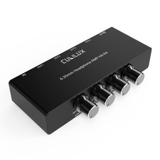4-Channel 6.35 Headphone Amplifier Aluminum Audio Amp,Ultra-Low Noise Mini Ea...