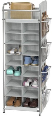 Simple Houseware 16 Cube Shoe Stand Tower Rack 8 Tier Top Shelf And Side