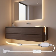 Flexible 16.4ft COB LED Rope Light - Bright 3000K Warm White for DIY Projects