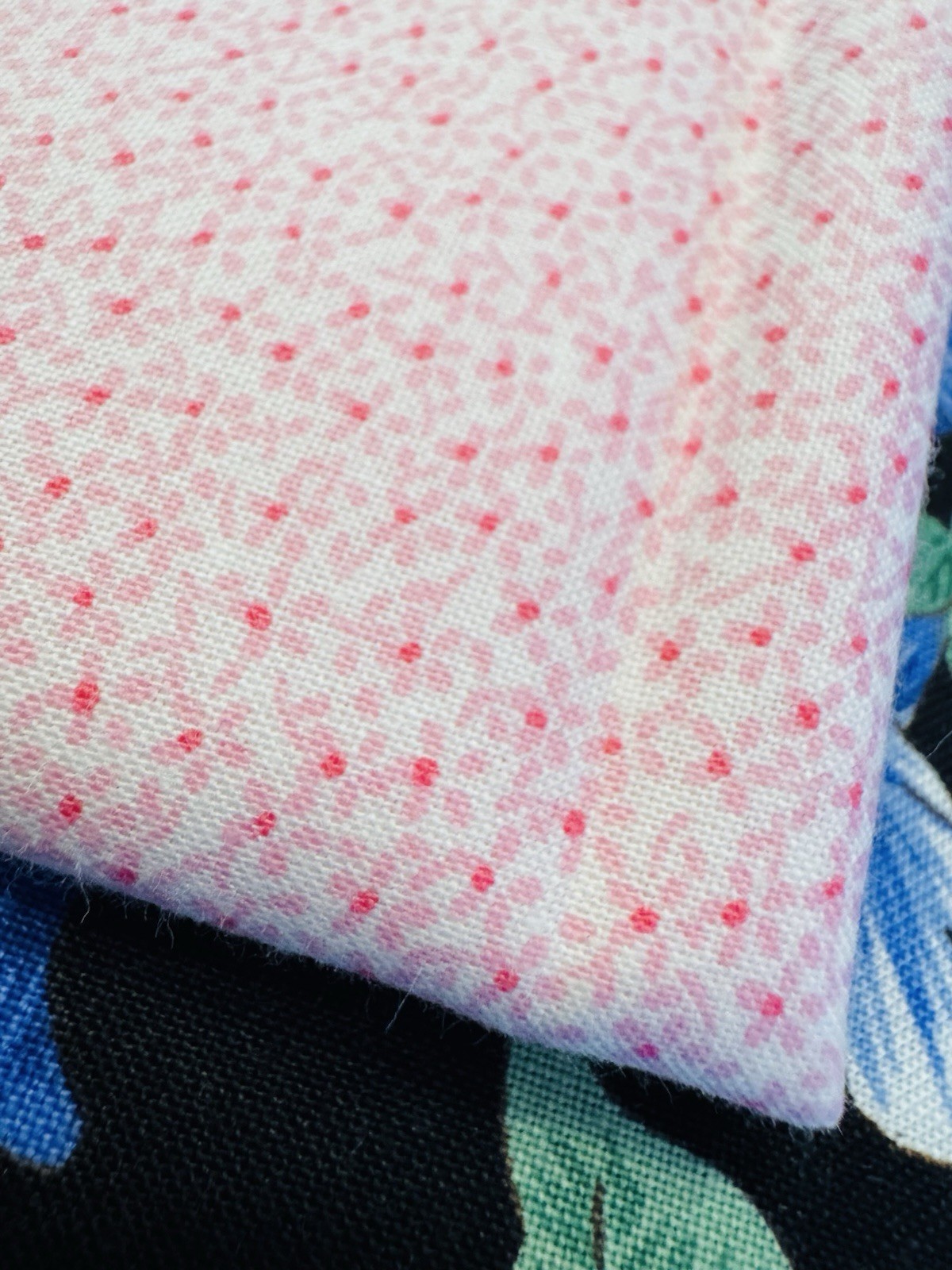 VTG TINY Ditsy Pink on PINK Florals COTTON FABRIC Dolly Quilt Baby Crafts BTHY