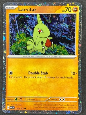 Pokémon Larvitar Cosmos Holo 110/193 PAL Paldea Evolved NM