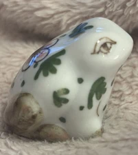 Ceramic Floral Miniature Frog Figurine, 1” H