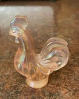 Fenton Miniature Iridescent pink Rooster Figurine 2.75"