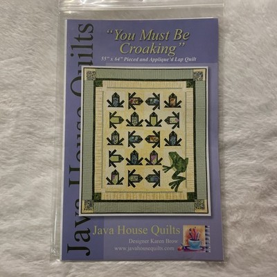 Vntg Java House Quilts Frog You Must Be Croaking Lap quilt pattern 55 x64  New 