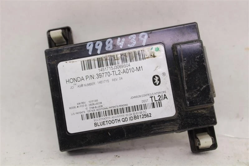 COMMUNICATION BLUETOOTH CONTROL MODULE COMPUTER Acura TSX 2009 09 998439 - Image 2 of 4