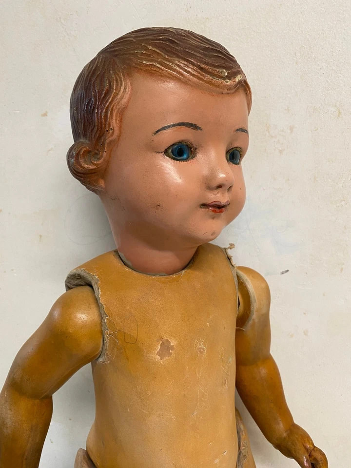 Ancienne Poupée en Composition / Papier Mâché - Schildkröt - 1920's - H. 60 cm - Photo 3/4