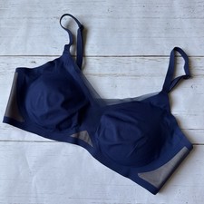 Honeylove Crossover Wireless Bra Navy Blue Removeable Pads Sz Large LWBR0302