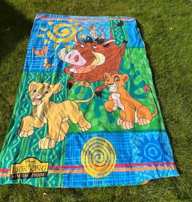 VINTAGE KÖNIG DER LÖWEN BETTBEZUG BETTWÄSCHE 90er FARRIC SIMBA PUMBA GEBRAUCHT NALA
